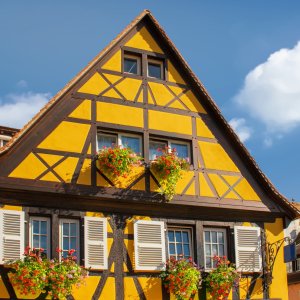 Colmar. Maisons typiques alsaciennes à colombages, Haut Rhin, Alsace. Grand Est
